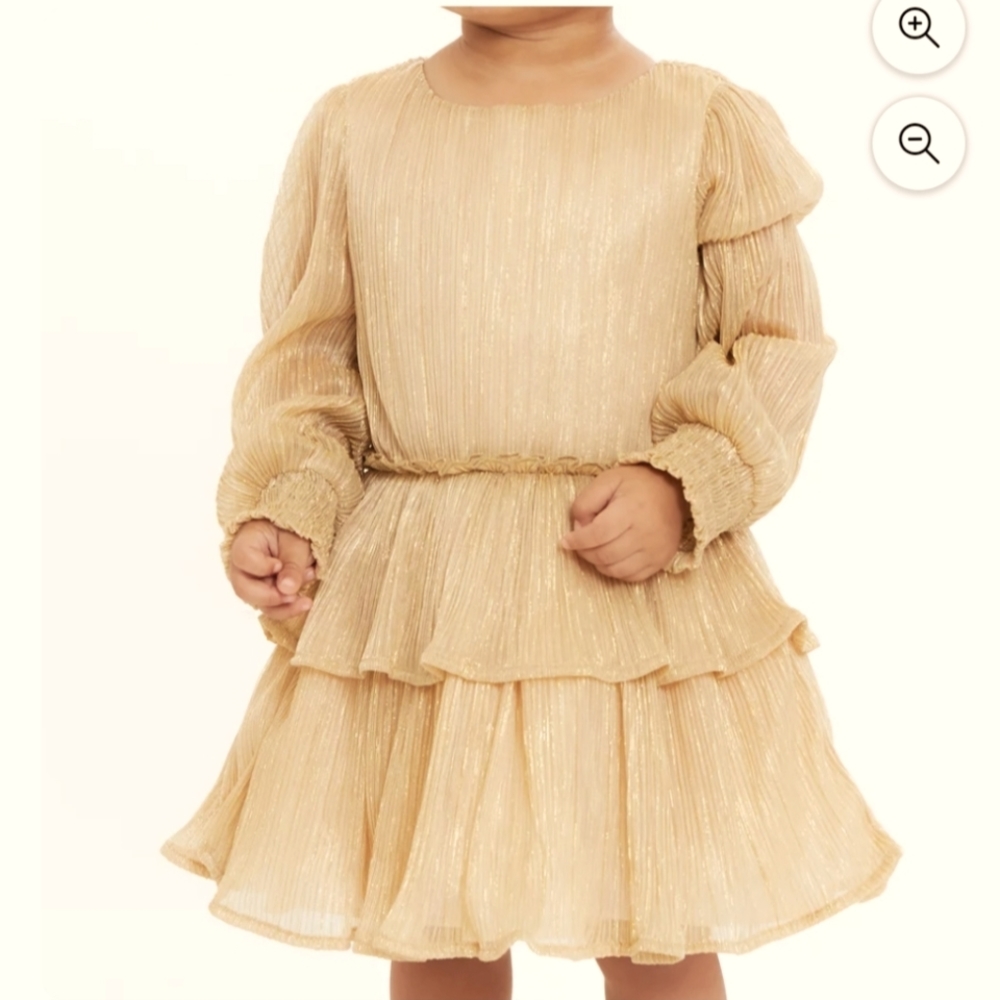 Gold Long Sleece Formal Dress